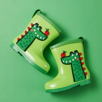 Calçado infantil Bebê Crianças dos desenhos animados Sapatos Sapatos de Água Waterproof Botas de Chuva de Crianças de Pelúcia Rainboots dinossauro sapatos urso de sapatos
