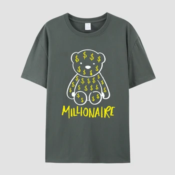 TARCHIA Milionário Verão Gráfico T-Shirt dos Homens do Algodão Camisetas T-shirt 2023 Novo Casual Manga Curta camiseta de Cima de grandes dimensões
