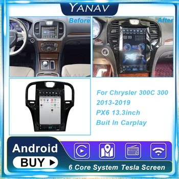 13.3 Polegadas PX6 Android Para a Chrysler 300C 300 2013-2019 auto-Rádio Estéreo do Receptor Multimédia de Vídeo de Navegação GPS 2 Din Unidade de Cabeça