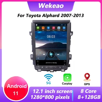 Wekeao 12.1 Polegadas 1 Din Android 11 Autoradio Para Toyota Alphard 2007-2013 auto-Rádio Com Bluetooth de Navegação de DVD, Leitor de Carplay