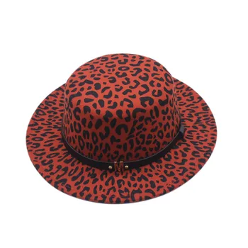 Atacado chapéu fedora de topo plano fêmea de leopardo logotipo M correia Panamá senti jazz chapéu igreja chapéu feminino masculino шляпа женская