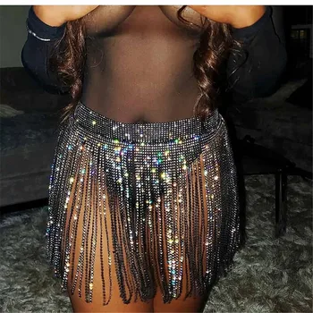 2021 Mulheres Sexy Vestido de Flash Mini-Saia de Lantejoulas Diamante Curativo de Emenda de Mulheres de Saia a Noite Desgaste do Clube