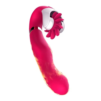 Buceta Lambendo Brinquedo Aquecimento Vibrador Orgasmo Feminino Rotação Língua Vibrador Estimulador do Clitóris G spot-Vibrador de Brinquedos Sexuais para as Mulheres