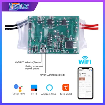 Bingoelec DIY wi-Fi Smart Switch parte Inteligente de Luz do Módulo do Módulo Switch Vida Inteligente Tuya Controle Remoto Funciona com Alexa Inicial do Google