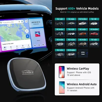 UX999 Max CarPlay Ai Caixa de Smart Android Multimídia, Caixa de 4+64G sem Fio CarPlay para Carro Original do Sistema com Fios CarPlay