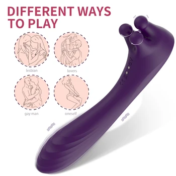 Rotação Vibrador Ponto G 3 Carícias Nubs Mamilo Estimulador Clitoriano 9 Modos Recarregável os Brinquedos Sexuais para as Mulheres/ Casais