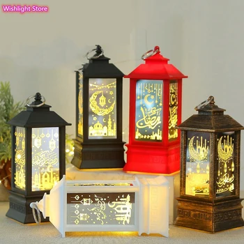 LED Ramadã Lanterna do Vento Luzes Ramadã Decoração para a Casa Eid Mubarak Islâmica Muçulmana Decoração para uma Festa de EID Al Adha Ramadan Karim Presentes