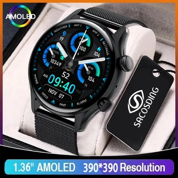 2022 NFC Homens Smart Watch AMOLED 390*390 Ecrã HD de Sempre Mostrar o Tempo de chamada Bluetooth SmartWatch Homens IP68 à prova d'água para Android IOS