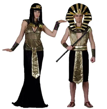 Faraó Egípcio Trajes Cosplay Festa De Adultos Rei Homens Mulheres Traje De Fantasia Para O Halloween De Férias