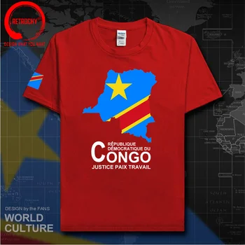 Congo COD Kinshasa dos Homens T-shirt Nova Top T-shirt de Manga Curta com Roupas de Moletom Mapa do País Moda Verão Jersey Esportes tshirt