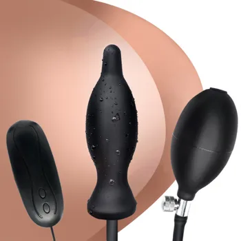 10 Velocidade Plug Anal Inflável Vibrador Dilatador Anal Massageador De Próstata Inflar Big Butt Plug Dildos Brinquedo Do Sexo Para Homens Mulheres Gays