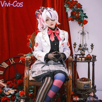 Vivi-Cos Anime Vtuber NIJISANJI Maria Marionete Doce Adorável Vestido de Cosplay do dia das bruxas Mulheres de Fantasia Role-Play Festa de Carnaval