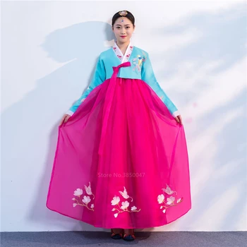 Mulheres Traje Tradicional Coreano Vestido Coreia Emboridery Festa De Casamento Ortodoxo Hanbok Folk Elegante Princesa Palácio Do Traje