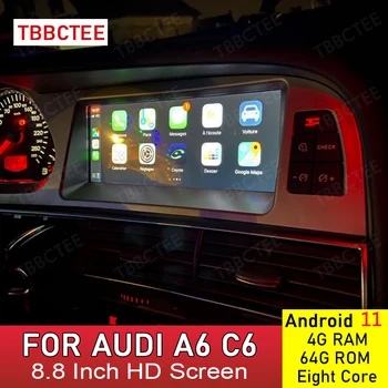 Android 12 4+64G Car Multimedia player Para Audi A6 / C6 4F 2005 2006 2007 2008 2009 2010 2011 MMI 2G 3G para Carplay Android Auto