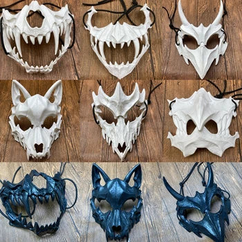 Halloween Dragão Máscara De Caveira Carnaval Esqueleto Máscaras De Horror De Trajes Cosplay Anime