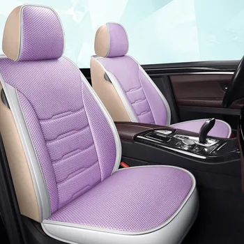 5-Assento de Couro sintético+Gelo Seda SUV Assento de Carro Conjunto de painéis no Interior do Automóvel, Acessórios para Honda Accord Civic CRV CR-V Ridgeline