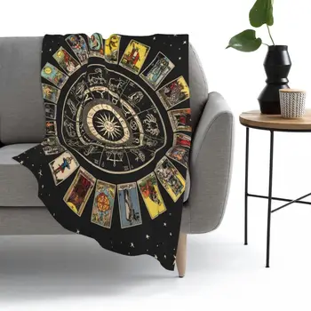 Roda Do Zodíaco, Astrologia Gráfico & Arcanos Maiores do Tarô Jogar o Cobertor da Cama Manta de Sofá cobertor de flanela Quente cama de Casa