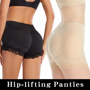Esponja falso hip elevador lingerie sexy hip elevador acolchoado de calcinha shapewear cintura alta formação magro da barriga de calcinha feminina S-6XL