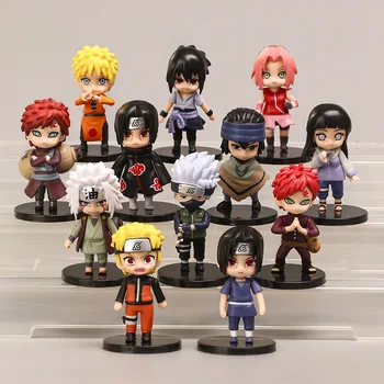 12pcs/set 7cm Anime Naruto Shippuden Naruto, Sasuke uchiha Itachi, Kakashi, Gaara Jiraiya Sakura Q a Versão de PVC Figuras de Brinquedo, Bonecas de Criança Presente