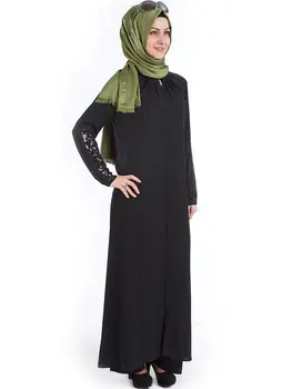 Muçulmano Moda Abaya Zíper Frontal Dubai Sedosa Senhoras Stony Turquia Luxo Ferace Árabes, Turquia Alta Qualidade Elegante Mulheres 004