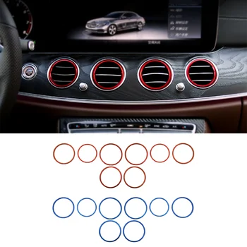 8PCS Condicionador de Ar de Ventilação Tomada Anel de Guarnição de Alumínio Liga de Decoração para a Mercedes Benz Classe E AMG W213