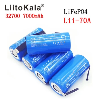 100PCS LiitoKala 3.2 V 32700 7000mAh 6500mAh Bateria LiFePO4 35A Descarga Contínua Máxima 55A de Alta potência da bateria de Níquel