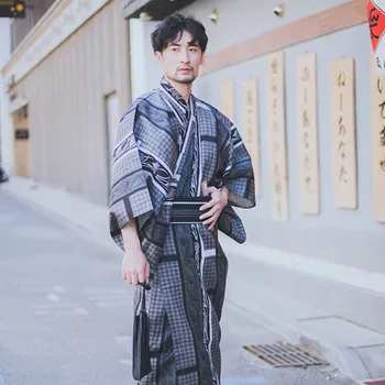Japão tradicional Quimono de Yukata Homens de Vestir Vestido Masculino Salão de Vestes com o Cinto de Verão Pijama