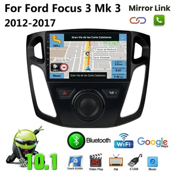 Um Andróide de 9 Polegadas 10 auto-Rádio em seu GPS Navi Bluetooth Para Ford Focus Mk 3 3 2012 2013 2014-2017 Auto Multimídia de Rádio, Vídeo Player 2din