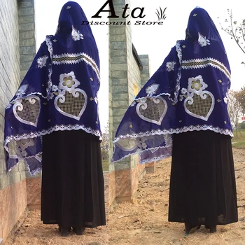 Longa E Grande Cachecóis Para as Mulheres Africanas 100% Algodão Bordado Lenço Muçulmano Hijab Lenço Islã Lenço 2021New Design de Moda