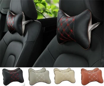 Universal 2 Peças de Automóveis com encosto de cabeça do assento almofada de pescoço de quatro temporadas comum ossos travesseiro preto marrom