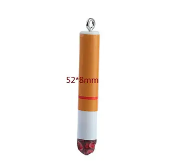 10pcs Cartoon simulação Simulação de resina cigarro Acrílico Pingente de Colar de Pingente Para Decoração DIY Acessórios dfg34s
