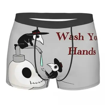 Lave as Mãos Praga Médicos Cuecas Homme Calcinha de roupa íntima para Homens Ventilar Shorts Boxer Briefs