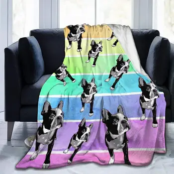 Boston Terrier Jogar Cobertores Aconchegantes Leve Decorativos Cobertor para as Mulheres, Homens e Crianças