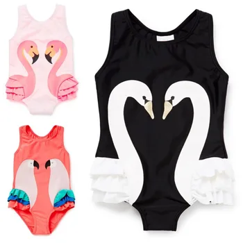 2022 Menina De Roupa De Banho Nova, Um Maiô De Peça Criança/Crianças Fato De Banho Papagaio Swan Flamingo Crianças De Natação Criança Swimwear