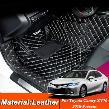 Estilo carro Personalizado Pé Tapete Para Toyota Camry XV70 2018-Presente de Couro Chão Proteger Impermeável Pad Interno Automático Acessórios