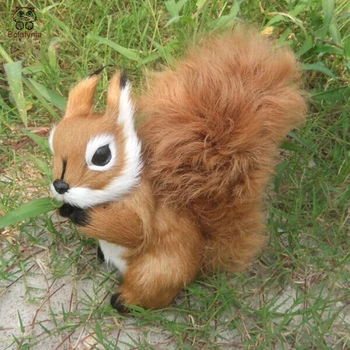 BOLAFYNIA artesanal de Couro de simulação de esquilo ornamentos adereços de simulação de animais de brinquedo de adorno
