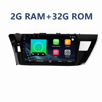 10' 2din Carro GPS de navegação de rádio 2G+32G Android Leitor de Multimídia para toyota Corolla 2014 2015 2016 com a rádio BTstereo FM WIFI