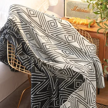 Malha xadrez jogar cobertor Macio, fofo Xadrez e cobre o dobro do lado do Nap thread cobertores para camas de decoração de casa de cadeira Sofá toalha