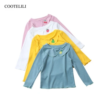 COOTELILI Moda Fruto de Impressão de T-shirts Princesa Meninas Tops, T-Shirts Outono 2020 Casual T-shirt Miúdos para Meninas