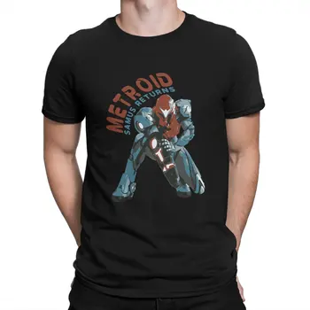 Vintage Metroid Dread Samus Retorna Clássico do Homem TShirt Metroid Prime Jogo Crewneck de Manga Curta 100% Algodão T-Shirt Humor Topo