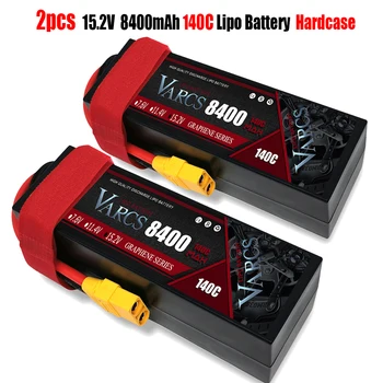 2PCS VARCS Baterias de Lipo 4S 15.2 V 8400mAh 140C/280C HardCase para RC 1/8 /10 carros Off-Road Buggy Caminhão Barcos Drone salash Peças
