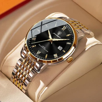 PPEDAGAR Homens Relógios de Luxo, Quarzt Relógio Impermeável Luminosa Aço Inoxidável de Negócios Superior Marca Suíça de Homens relógio de Pulso