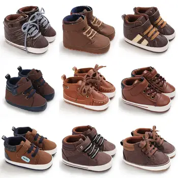 Brown Moda Bebê Sapatos Sapatos Casuais De Meninos E Meninas Fundo Macio Batismo Sapatos De Tênis Calouro Conforto Primeiros Sapatos