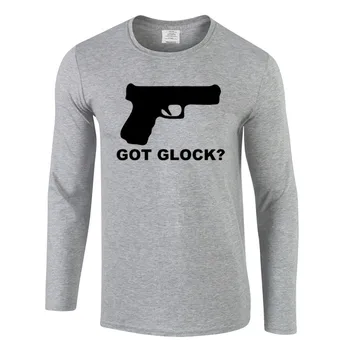 tenho Glock novidades de Moda de longa T-Shirt Engraçada Homens Novidade T-Shirt outono de Alta Qualidade Hipster Legal Masculino Tops Tee