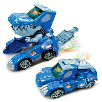 Universal Deformação Dinossauro Carro Com Luz E Música HG-882 Brinquedos Elástico Universal Roda