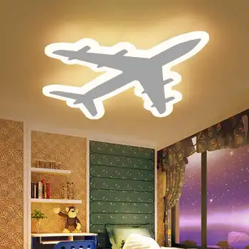 o quarto das crianças aircraf lâmpada de teto Led moderna e simples, desenhos animados criativo avião menino e menina quarto de lâmpadas e luz ZA71016