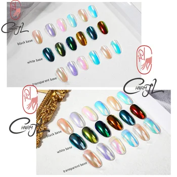 CHNRMJL 0,2 g/caixa Transparente Camaleão Aurora Prego Pigmento Criolita UV Gel Unha polonês Pó Pó de Glitter Acessórios de Manicure