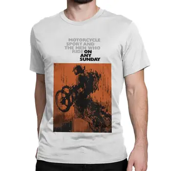 Vintage Em Qualquer Domingo De Motocross Filme Motocicleta T-Shirt Dos Homens 100% Algodão Novidade Camisetas De Corrida De Velocidade Camiseta Nova Da Chegada