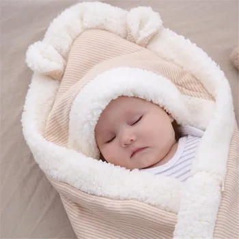 Bebê Outono Inverno Engrossar Macio Cobertor Recém-Nascido Envelope Carrinho Enrole O Bebê Sacos De Dormir Footmuff De Lã Térmica Swadding Envoltório