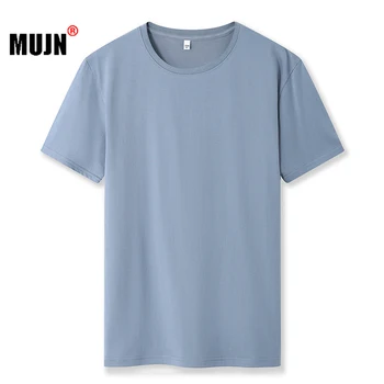 2022 Verão masculina da Nova T-Shirt da Moda base Sólida de Homens Interna Topo Tudo-correspondência Solta de Algodão de Manga Curta Casual Masculino T-Shirt M-5XL